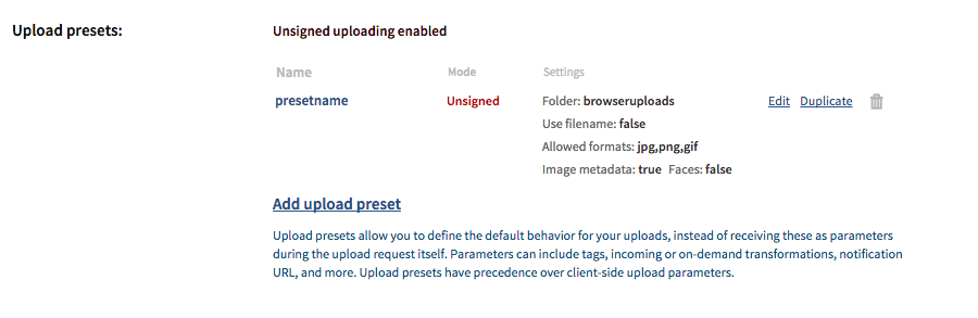 Find presets in your console under Settings > Uploads Find presets in your console under Settings > Uploads