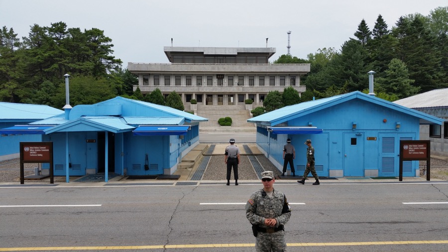 A not-so-rare glimpse into the secretive North Korea; the DMZ's Joint Security Area at Panmunjom